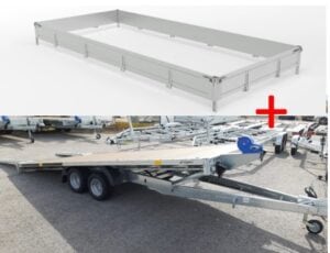 GTK 450 kippbar, auch für Autos mit wenig Bodenfreiheit geeignet mit 1 Garn. Grundbordwände 300 mm