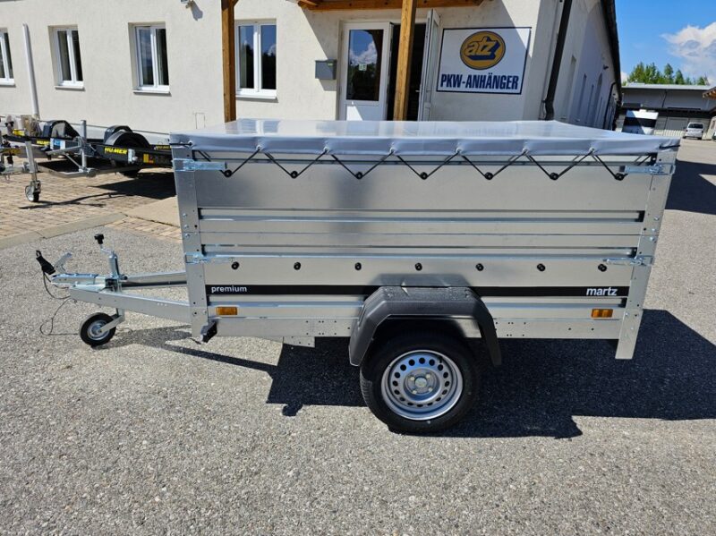 PREMIUM 201, ungebremst mit 1 Garn. Aufsatzwände 400 mm und Flachplane, HzG. 750 kg – Bild 3