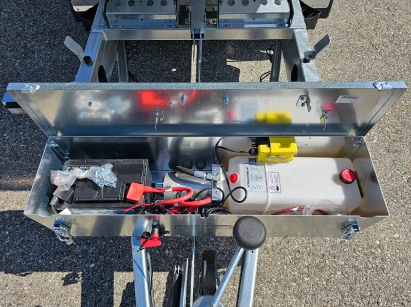 RK 300/2 C-Tandem, Stahl mit Elektropumpe und 1 Garn. Gitteraufsatzwände 600 mm und Stahlrampen – Bild 5