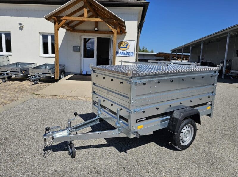 PREMIUM 201, ungebremst mit 1 Garn. Aufsatzwände 400 mm und Aludeckel, HzG. 750 kg