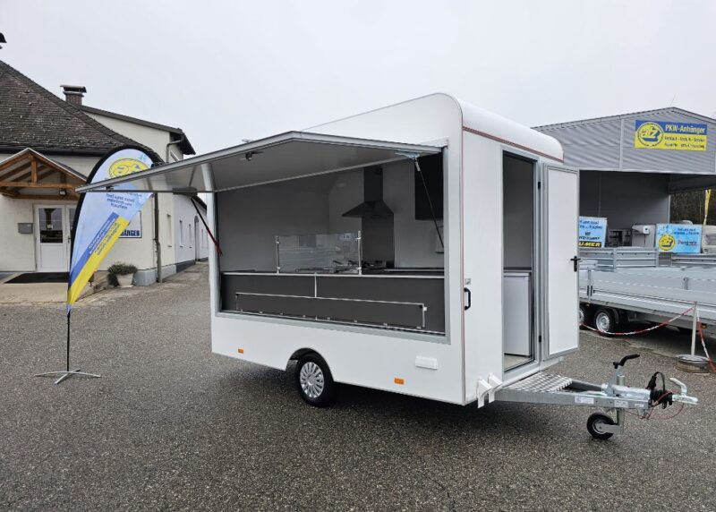 Tomplan Imbissanhänger mit Küchengeräte, HzG. 1300 kg